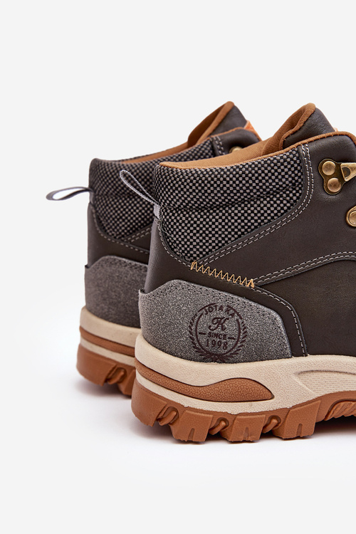 Чоловічі трекінгові черевики Salomene сірі на шнурівці