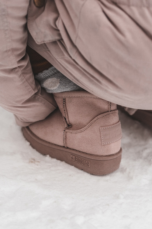 Дитячі зимові черевики утеплені хутром з вушками Рожева Betty