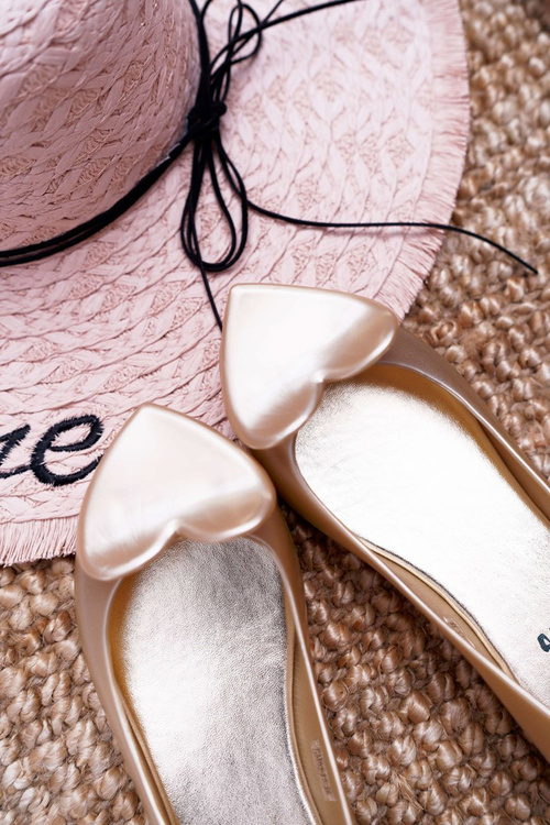 Золоті жіночі балерини Meliski Hearts Diamond