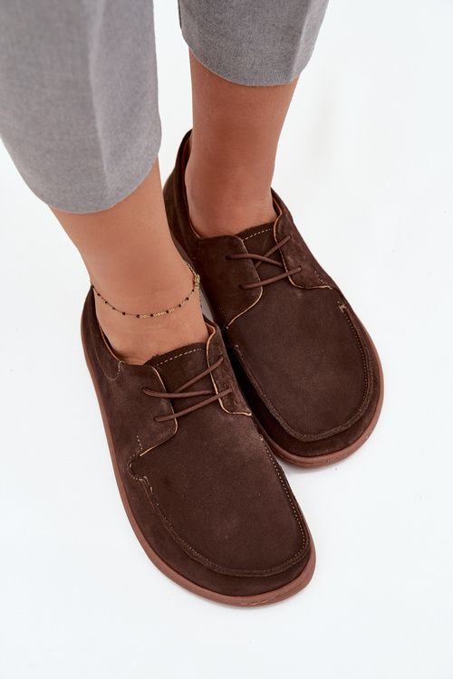 Жіноче взуття типу barefoot з натуральної замші Zazoo 327 шоколадне