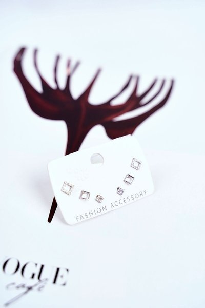 Жіночі Сережки З Цирконами Срібло 3 пари Лариса