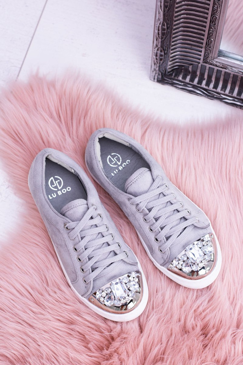 Сірі кросівки Lu Boo з блискучими кристалами