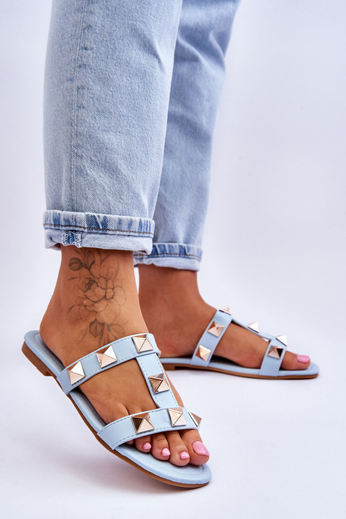 Жіночі тапочки на шпильках синього кольору Mercure