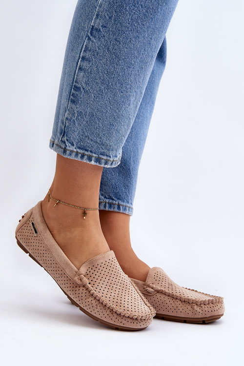 Жіночі ажурні мокасини Бежеві Rasirna