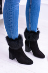 Жіночі чорні замшеві чоботи зі штучного хутра Laura Messi 1689