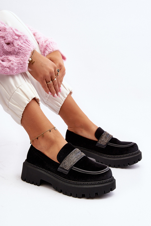 Жіночі оксамитові мокасини з декором Black Wendreda