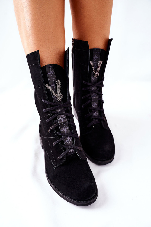 Жіночі шкіряні чоботи Nicole Black 2581/028