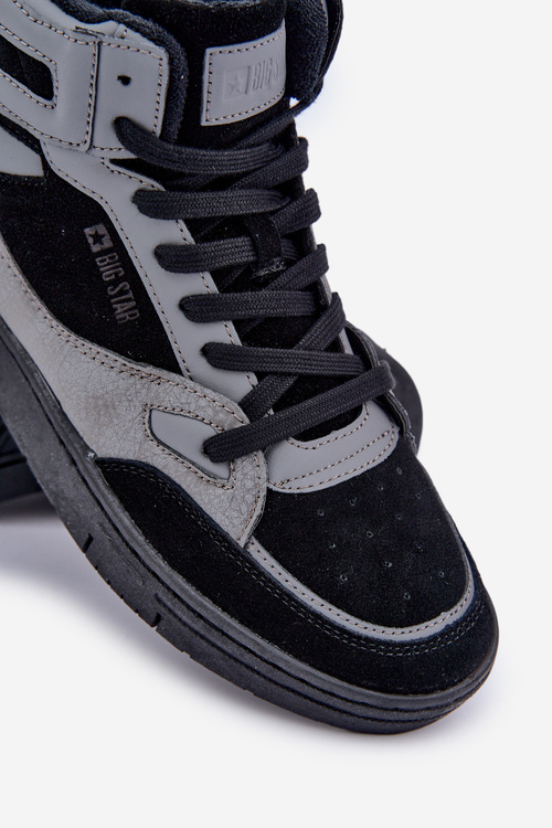 Замшеві чоловічі кросівки Big Star OO174303 Hi-Poly System Black-Gray