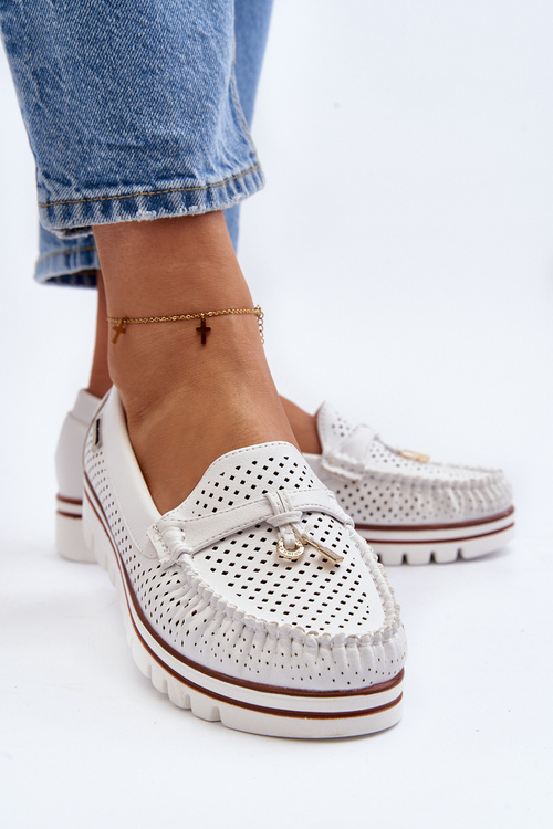Жіночі білі мокасини Twista з вирізом