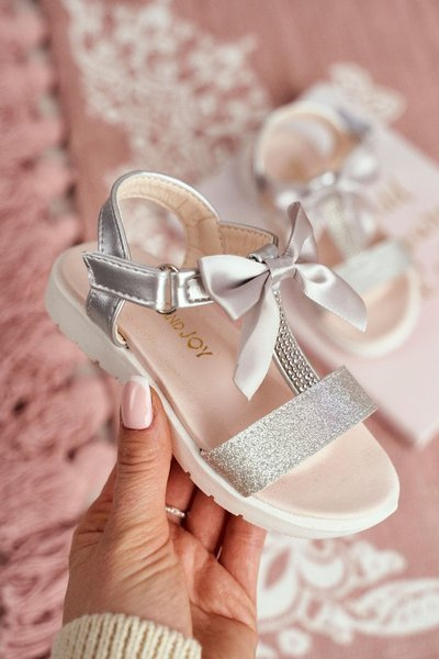 Дитячі босоніжки на липучках для дівчинки Silver Bella