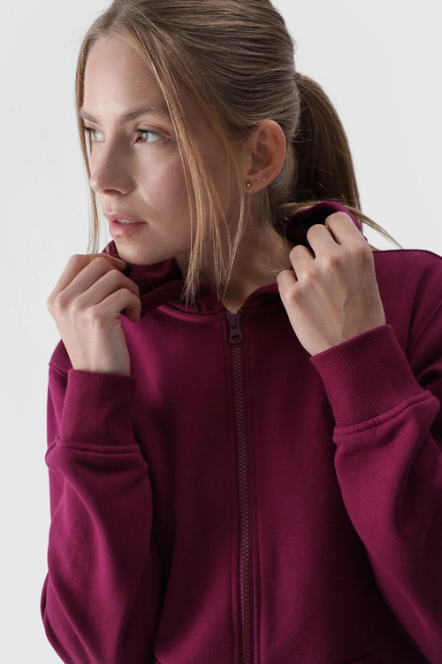 Жіноча толстовка на блискавці бавовна 4F сіра 4FWMM00TSWSF1467-27M