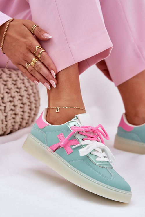 Низьке Жіноче Спортивне Взуття В Леопардовому М'ятно-Рожевому Zelevelis