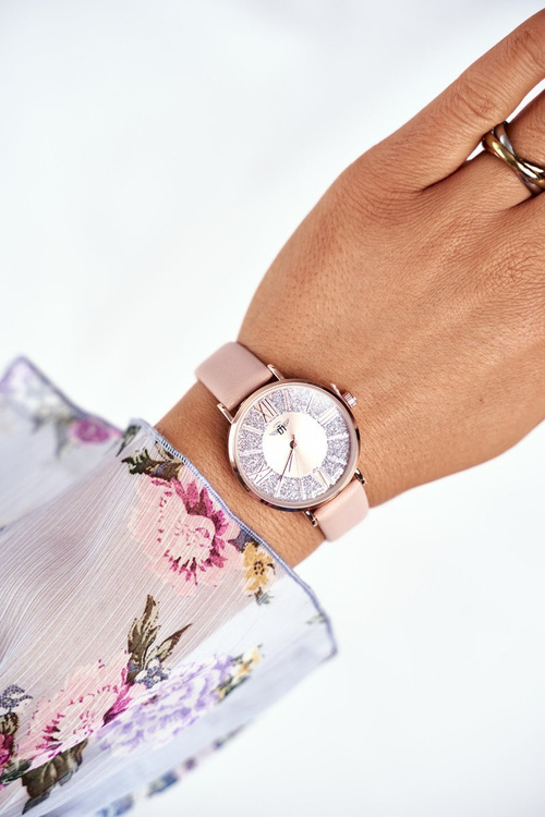 Жіночий годинник Michael John Light Pink Glitter Romano