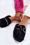 Жіночі хутряні тапочки з бантом Black Ryana