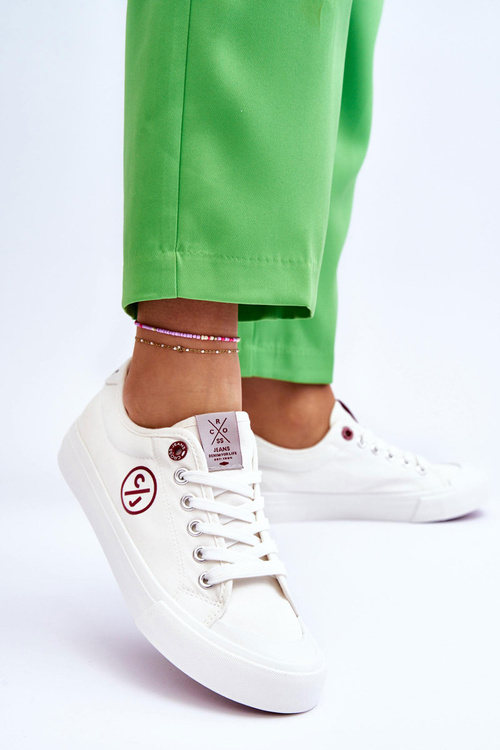 Жіночі джинсові кросівки з тканини LL2R4043 білі