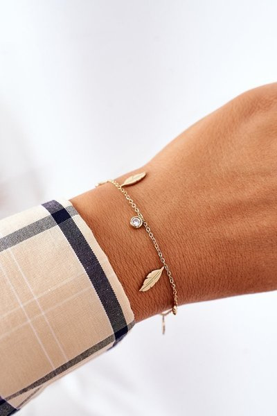 Браслет із пір'ям і фіанітами