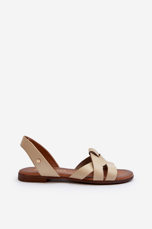 Коричневі зручні шкіряні босоніжки Zazoo 40185