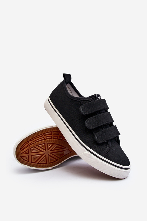 Дитячі низькі кросівки на липучці Чорний Dilan