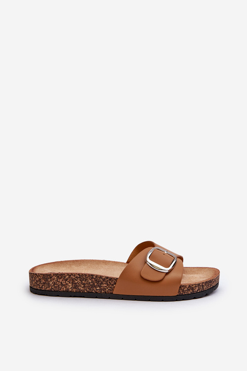 Жіночі коркові босоніжки на платформі з пряжкою, коричневий моаксі