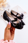 Дитячі лаковані балетки з бантом Black Zolly