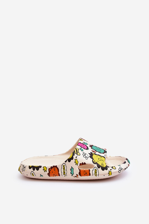 Дитячі легкі пінопластові тапочки з мотивом лева, бежеві Естер