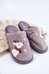 Жіночі різдвяні тапочки з оленями сірого кольору Millio