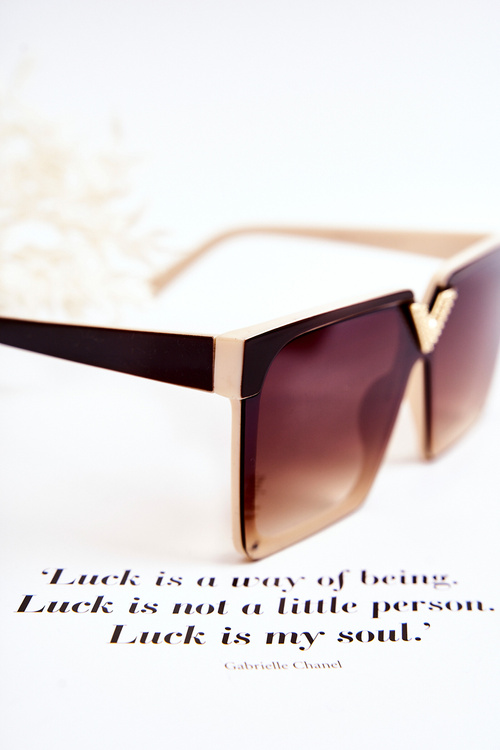 Квадратні сонцезахисні окуляри V130044 Коричневий і Бежевий