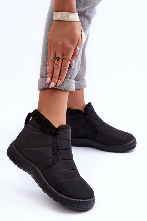 Жіночі низькі флісові зимові черевики Enmore чорного кольору