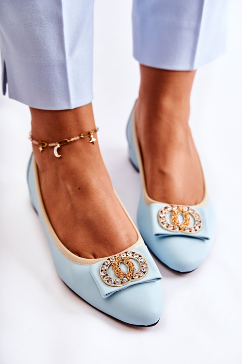 Шкіряні балетки з білим декором Blue Joliet