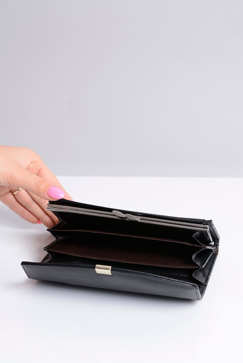 Великий жіночий чорний гаманець