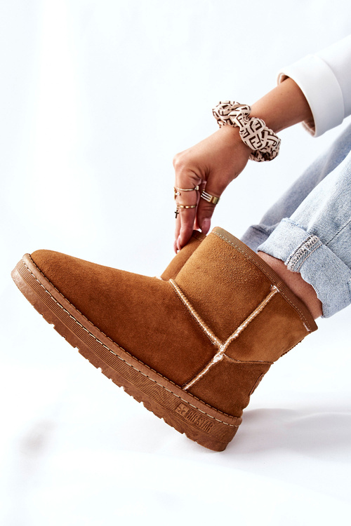 Жіночі зимові шкіряні черевики Big Star II274441 Camel