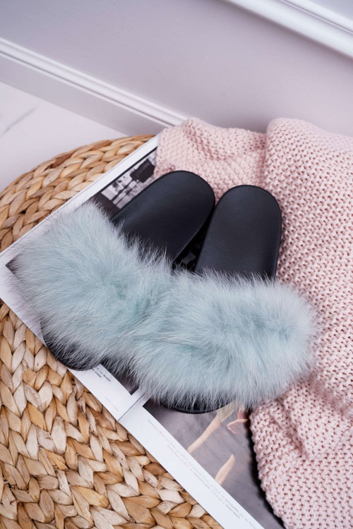 Жіночі шльопанці з натуральним хутром Mint Naturis