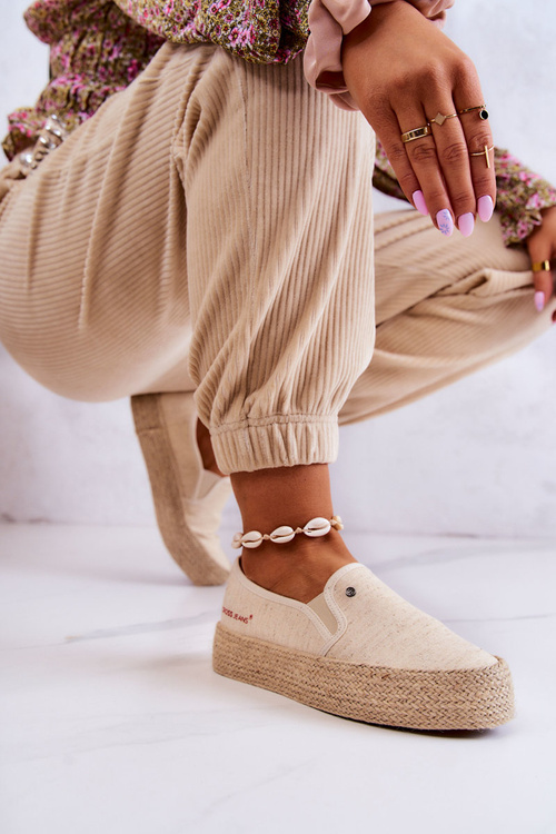Жіночі еспадрільї на платформі Cross Jeans JJ2R4014C Бежеві