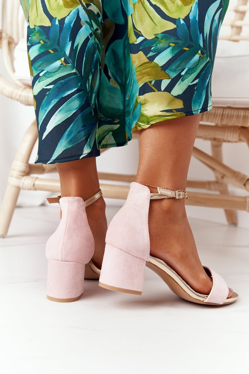 Замшеві босоніжки на високих підборах Рожева Джанет