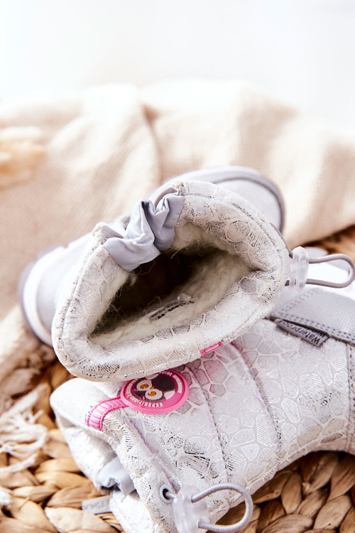 Дитячі розігрівальні сноуботи на блискавці Лаос срібло-білий