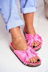 Жіночі рожеві флюо шльопанці Tassels Marina