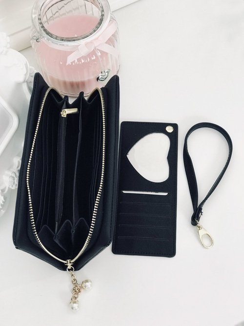 Великий жіночий чорний гаманець