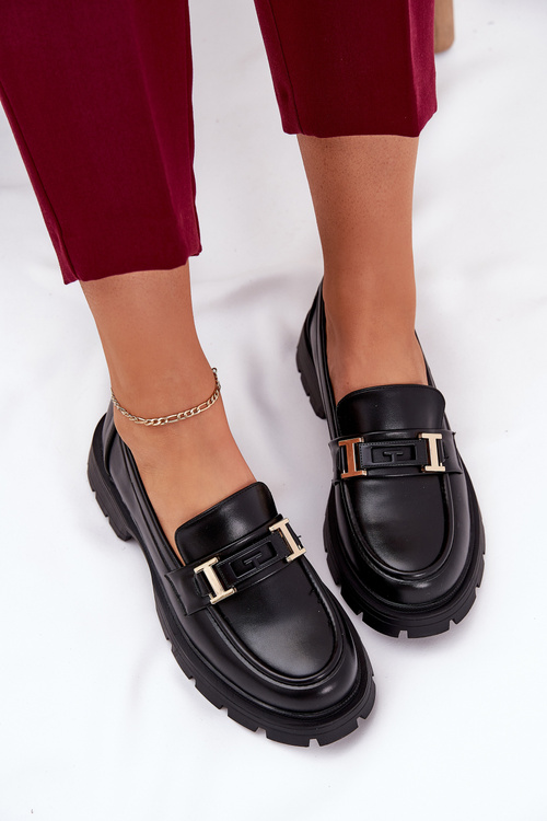 Жіночі Мокасини З Еко Шкіри Чорні Lomnela