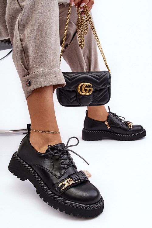 Жіночі шкіряні лофери D&A MR870-80 Чорні