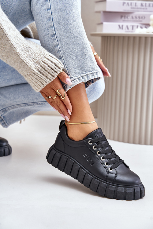 Теплі жіночі кросівки Big Star MM274618 Чорні