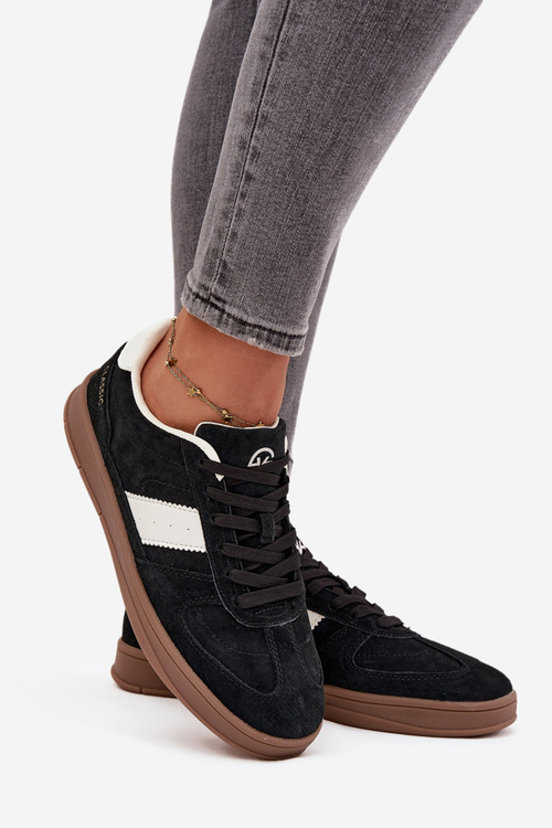 Замшеві жіночі кросівки Vinceza 14029 Чорні