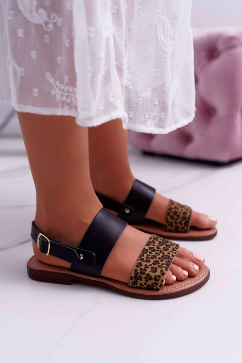 Жіночі босоніжки Maciejka Leopard Leopard Black IT001-03