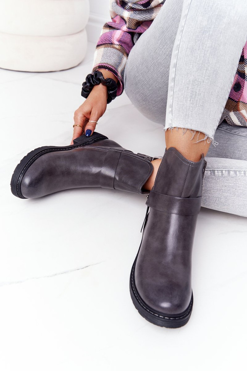 Чоботи жіночі утеплені сірі Alivia