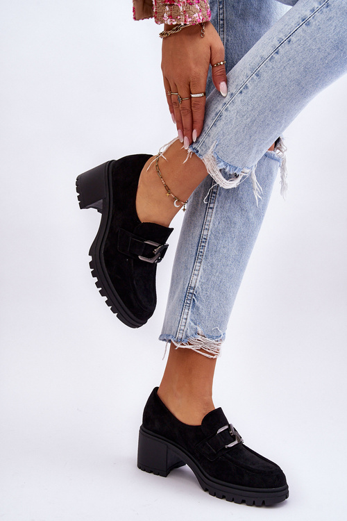 Чорні замшеві туфлі на високих підборах Finley