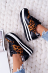 Спортивне жіноче взуття з леопардовою товстою підошвою ОХХ!