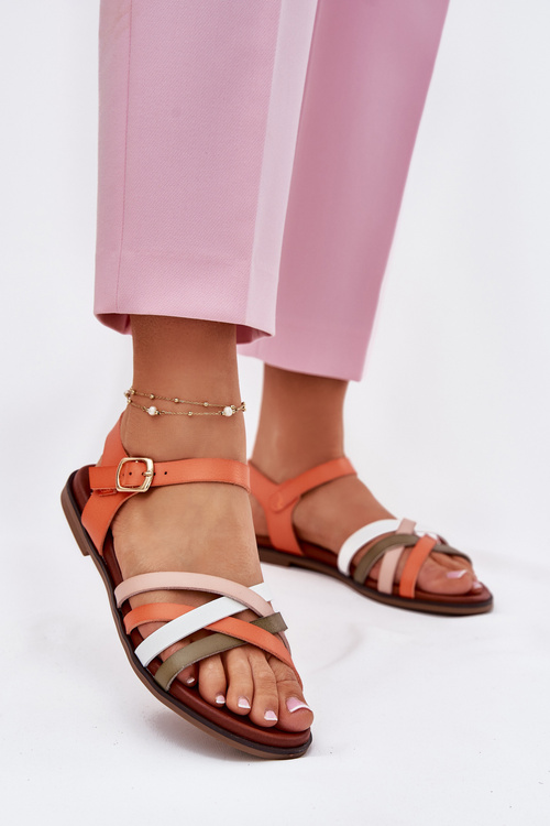 Жіночі Сандалі З Переплетеними Стрічками Помаранчеві Sergio Leone SK090H