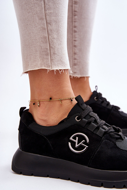 Жіноче спортивне взуття на платформі чорного кольору Aisha