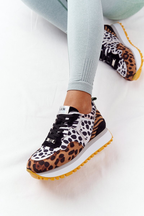 Замшеве спортивне взуття на платформі GOE HH2N4003 Коричневий