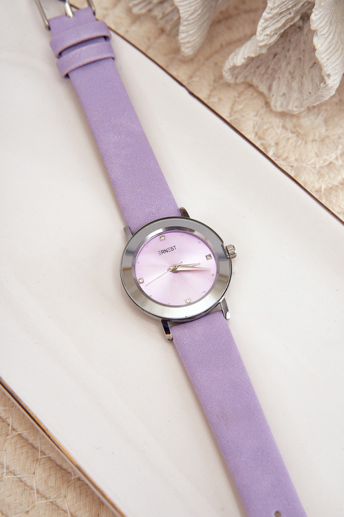 Жіночий годинник з фіолетовим ремінцем Ernest E62035L