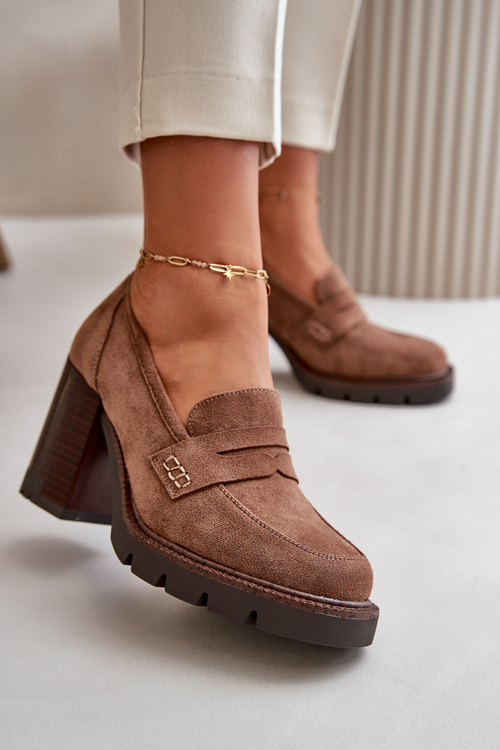 Жіночі човники на високих підборах і платформі з чорної еко-замші Vinceza 58105